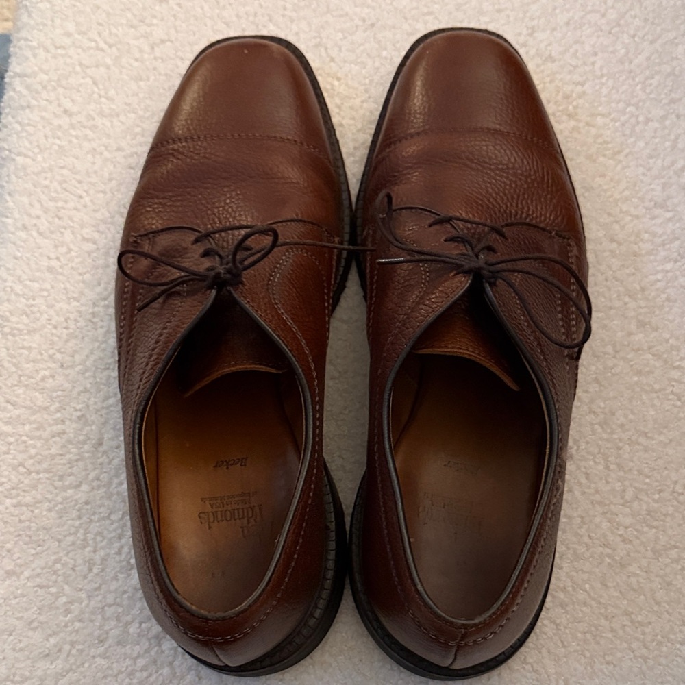 Allen Edmonds Brown Pebbled Leather Derby Shoes